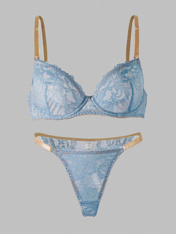Blue Soft Lace Lingerie Set - Image 3