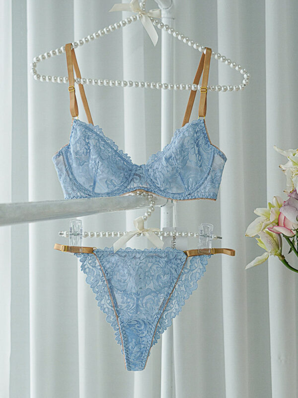Blue Soft Lace Lingerie Set - Image 5