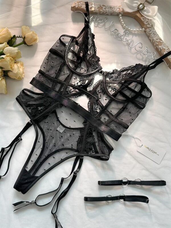 Solid Elegant Embroidered Lace Bodysuit - Image 8