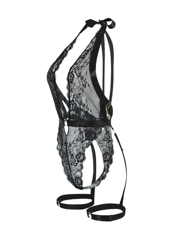 Black Sexy Lace Suspenders Shapewear - Image 7
