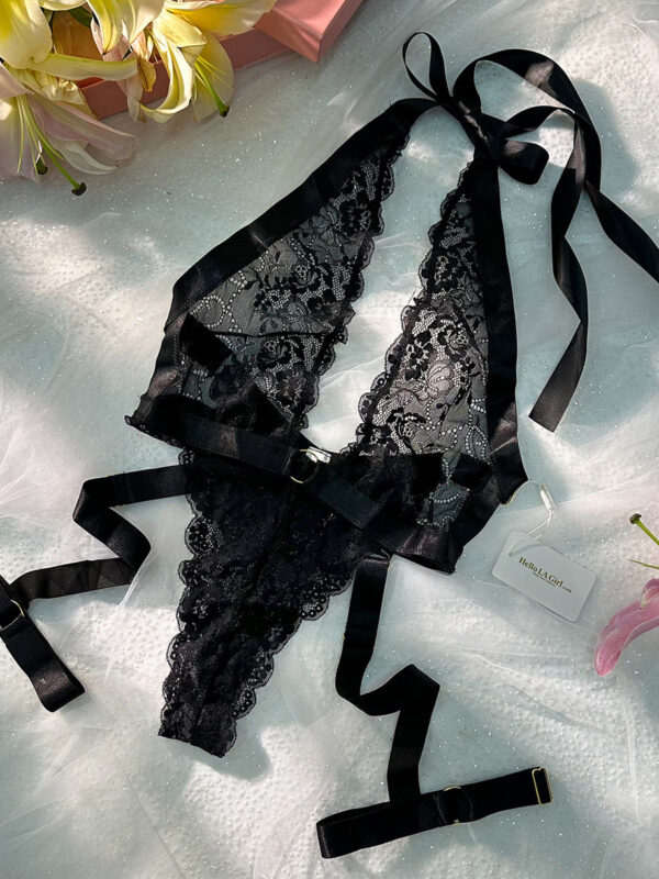 Black Sexy Lace Suspenders Shapewear - Image 8