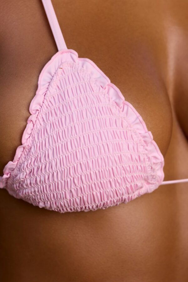 Halter Neck Triangle Bikini Top in Ballerina Pink - Image 4