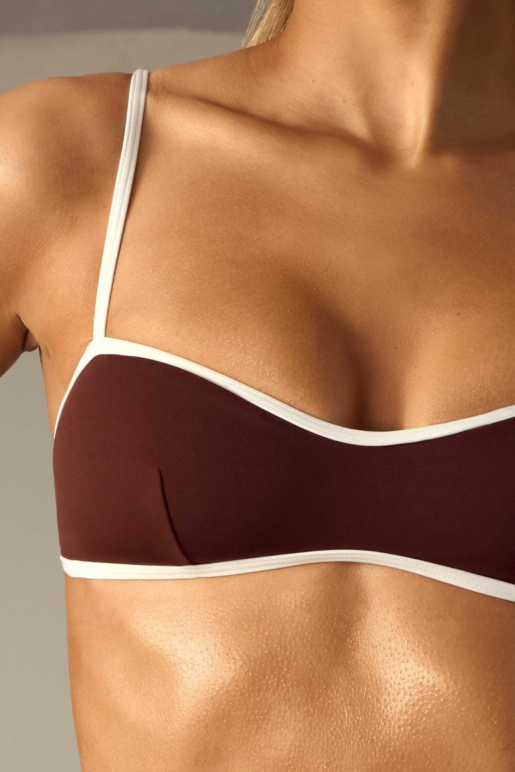 Open Back Bikini Top in Brown - Image 14