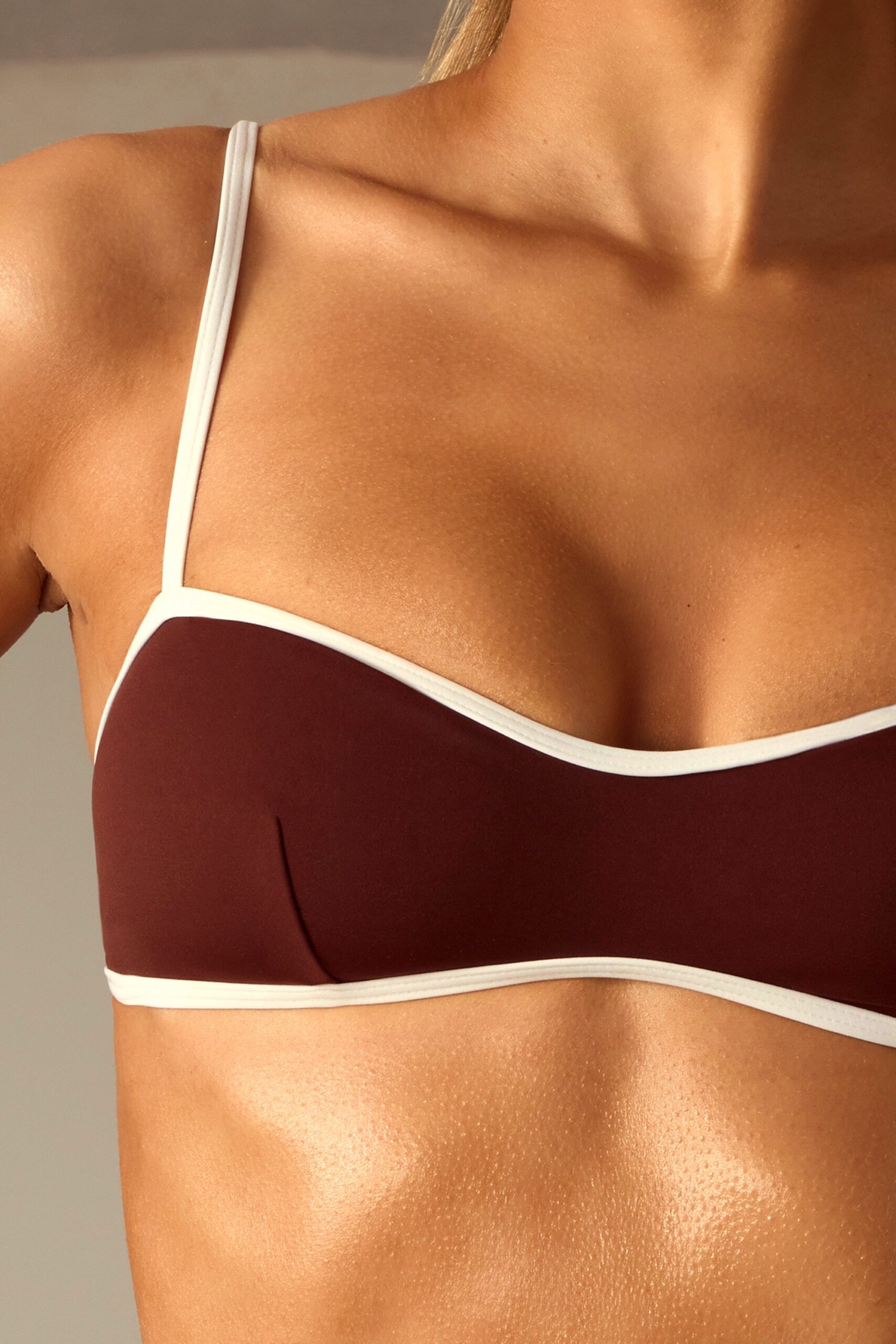 Open Back Bikini Top in Brown - Image 4