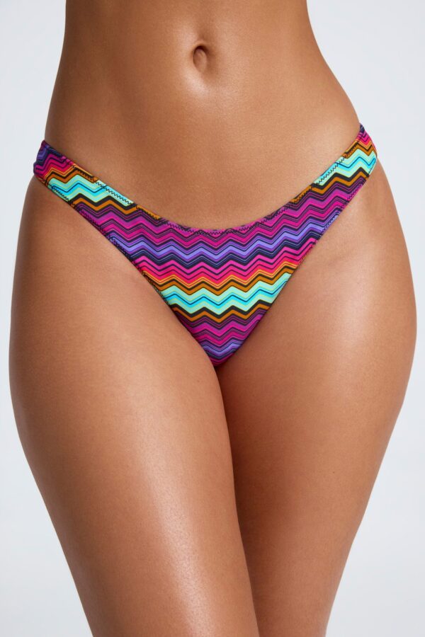Micro Cheeky Bikini Bottoms in Zigzag Print - Image 4
