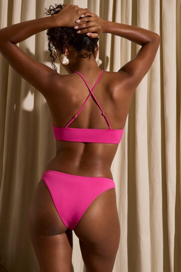 Hardware-Detail Full Bikini Bottoms in Fuchsia - Image 2