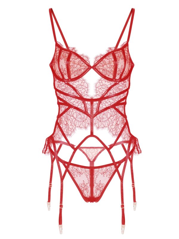 Red Patent Leather Lingerie Set - Image 7