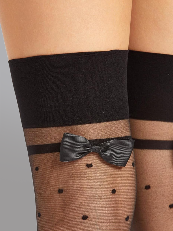 Polka Dot Bow Stockings - Image 2