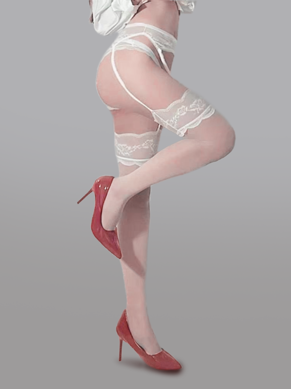 Lace Waist Garter Tights - Image 6
