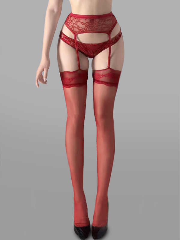Lace Waist Garter Tights