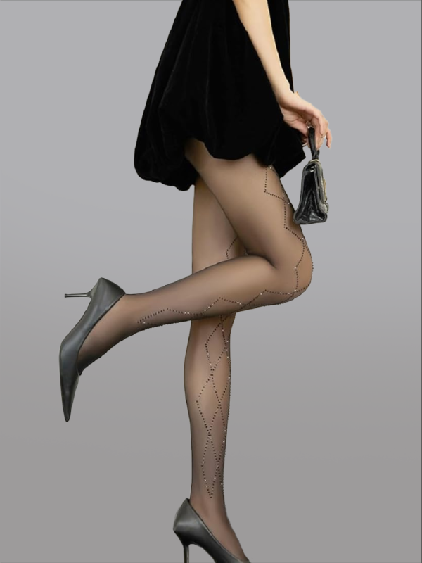 Diamond Checkered Tights - Image 2