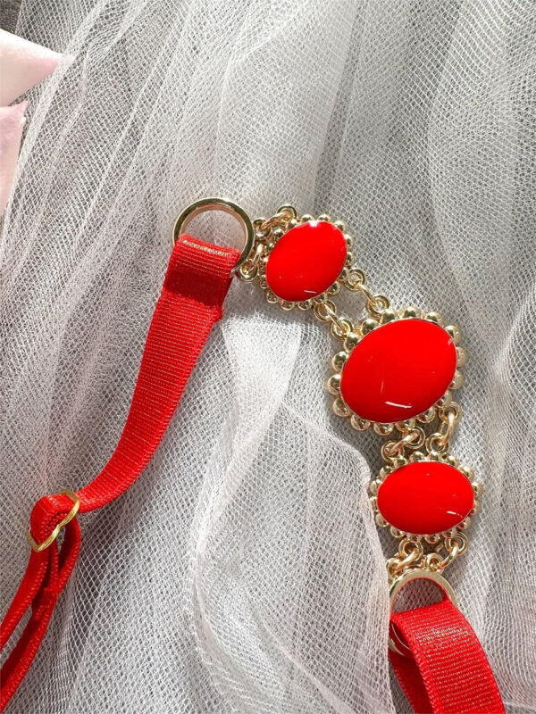 Red Embroidered Sexy Push Up Lingerie Set - Image 11