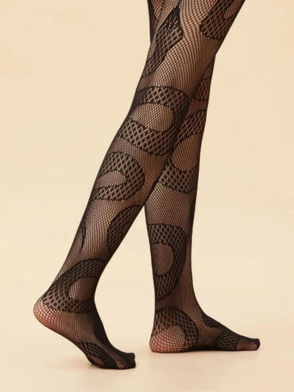 Snake Pattern Fishnet Tights - Image 4