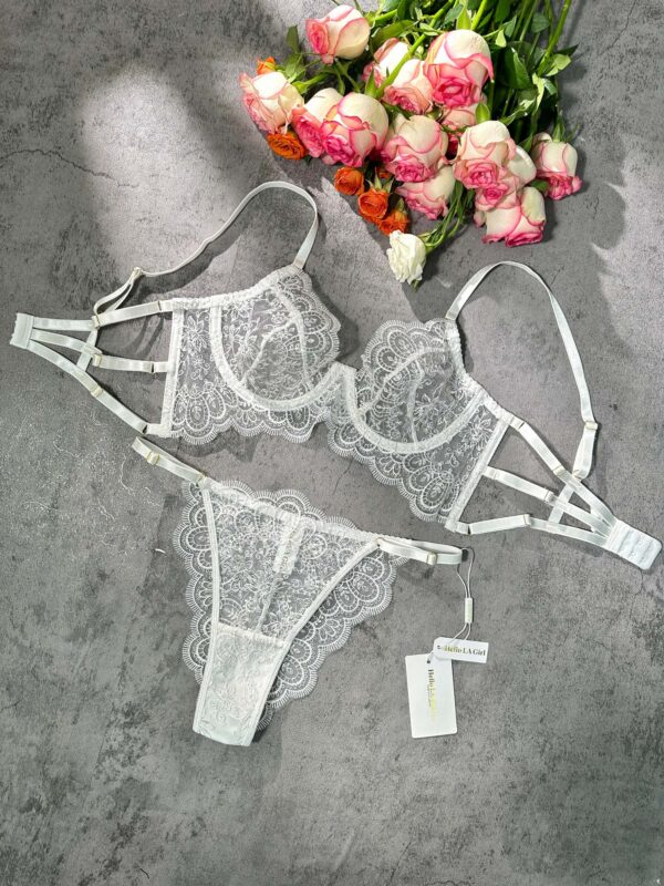 White Exquisite Lace Lingerie Set - Image 10