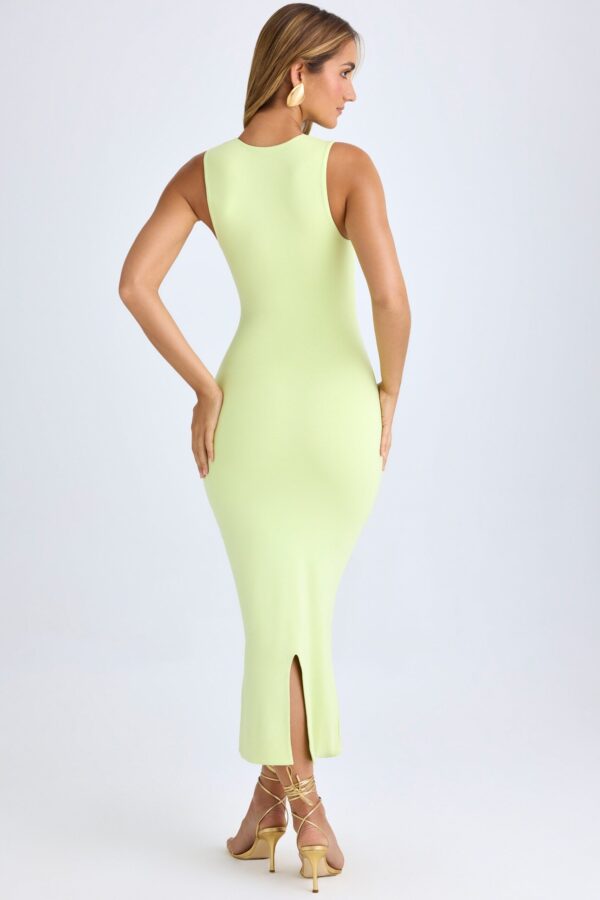 Modal Square-Neck Midi Dress in Matcha Green - Image 2