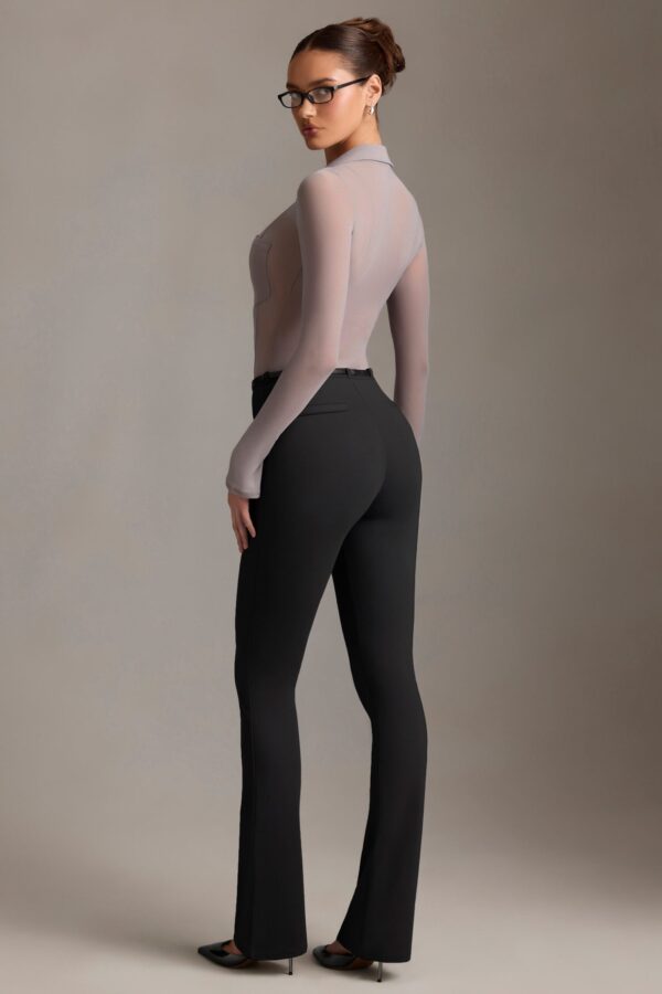 Low-Rise Flared Trousers in Black - Image 2