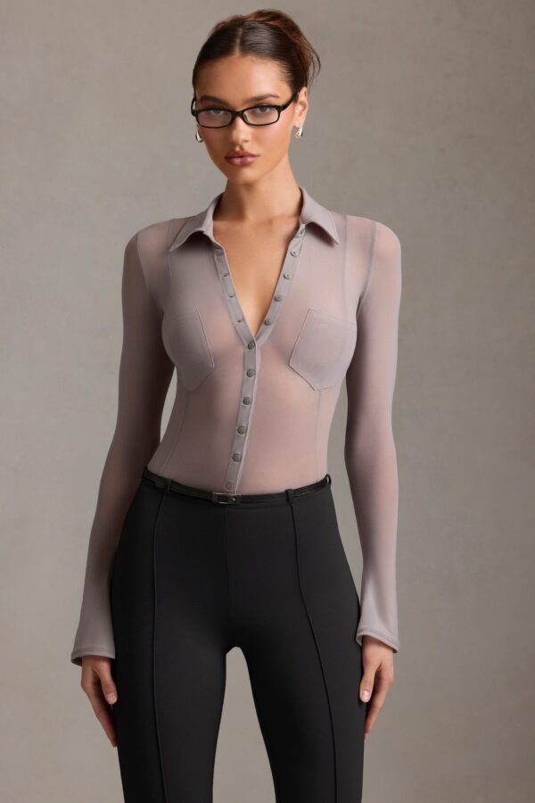 Low-Rise Flared Trousers in Black - Image 4