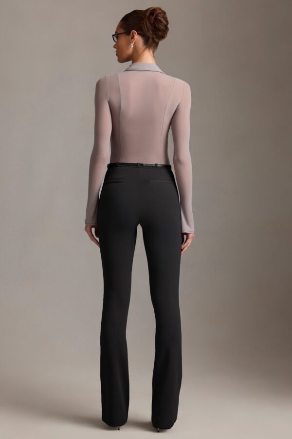 Low-Rise Flared Trousers in Black - Image 7