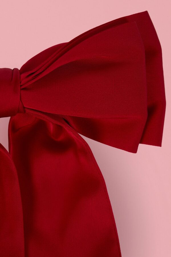 Bow Hair Clip in Ruby Red - Image 4
