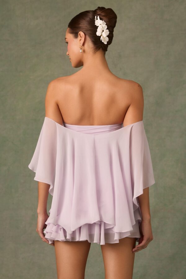 Off-Shoulder Ruffled Mini Dress in Lilac - Image 7