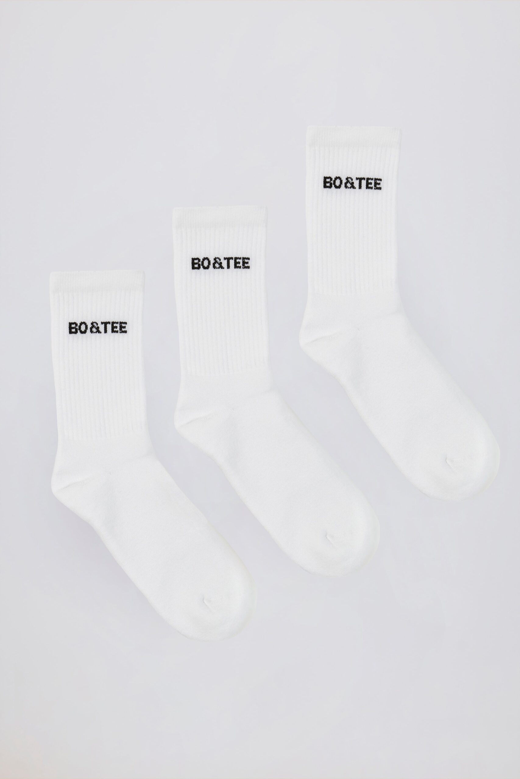Ribbed Crew Sock Bundle in White