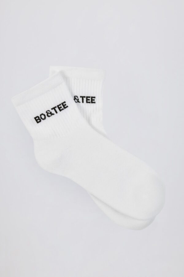 Ribbed Half-Crew Sock Bundle in White - Image 3