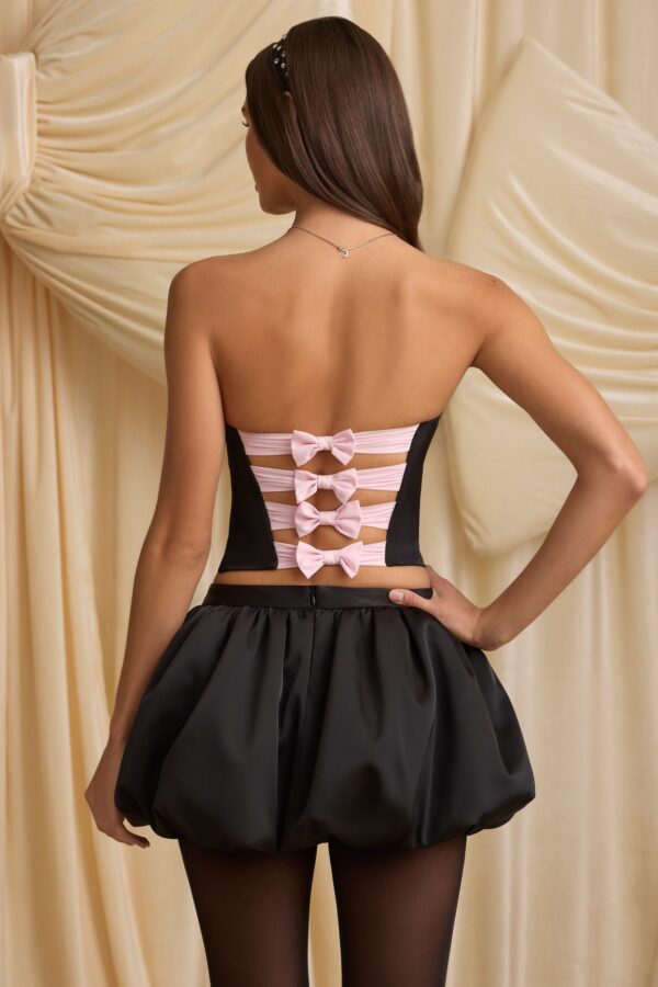 Bubble Hem Mid-Rise Mini Skirt in Black - Image 3