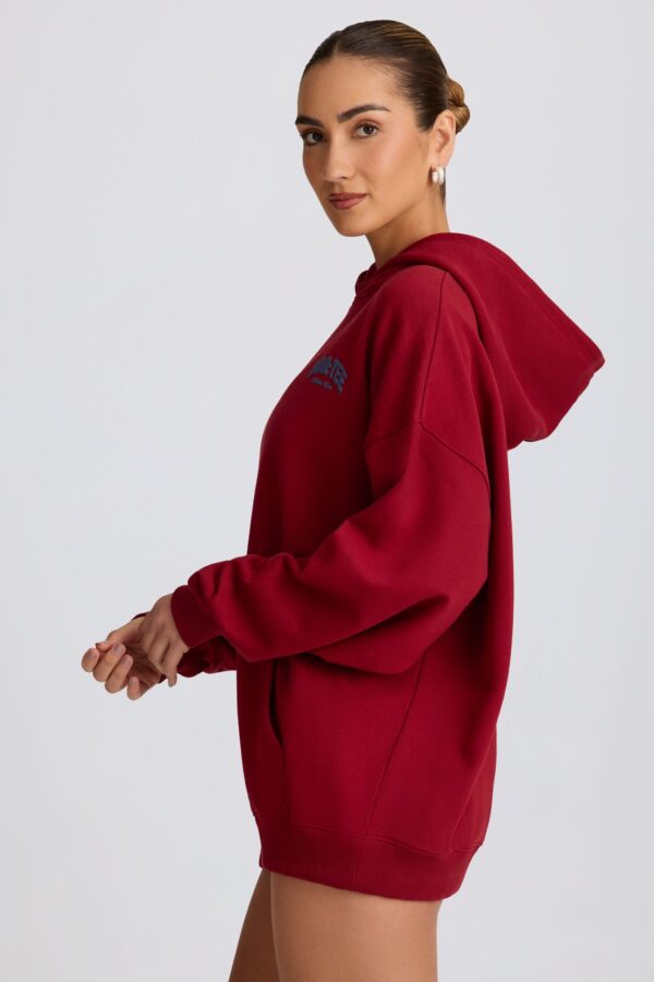 Oversized Hoodie in Burgundy - Image 3