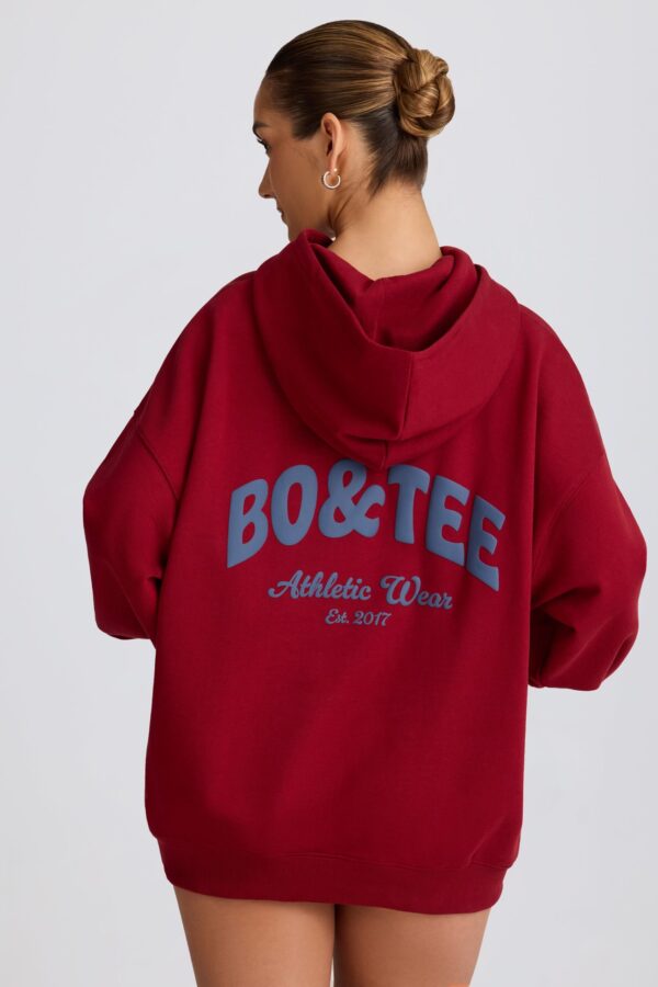 Oversized Hoodie in Burgundy - Image 7