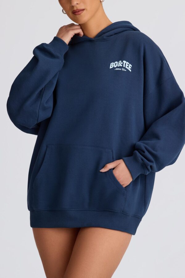 Oversized Hoodie in Dark Navy - Image 5