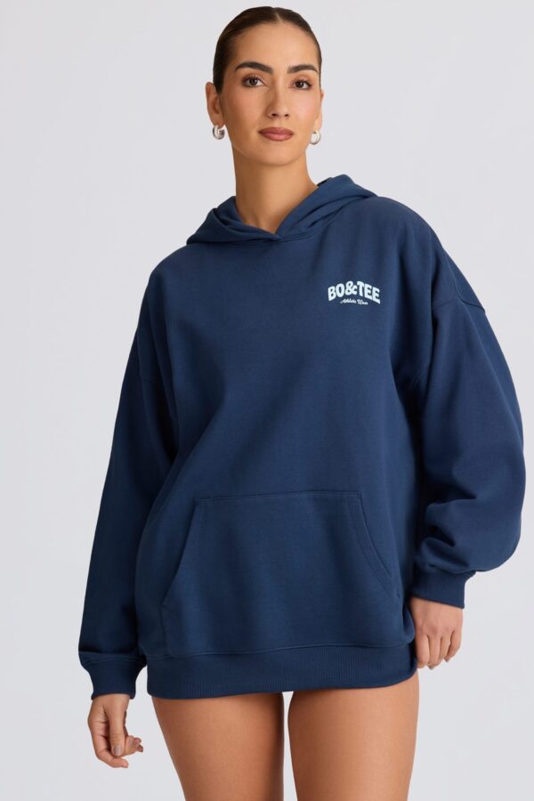 Oversized Hoodie in Dark Navy - Image 6