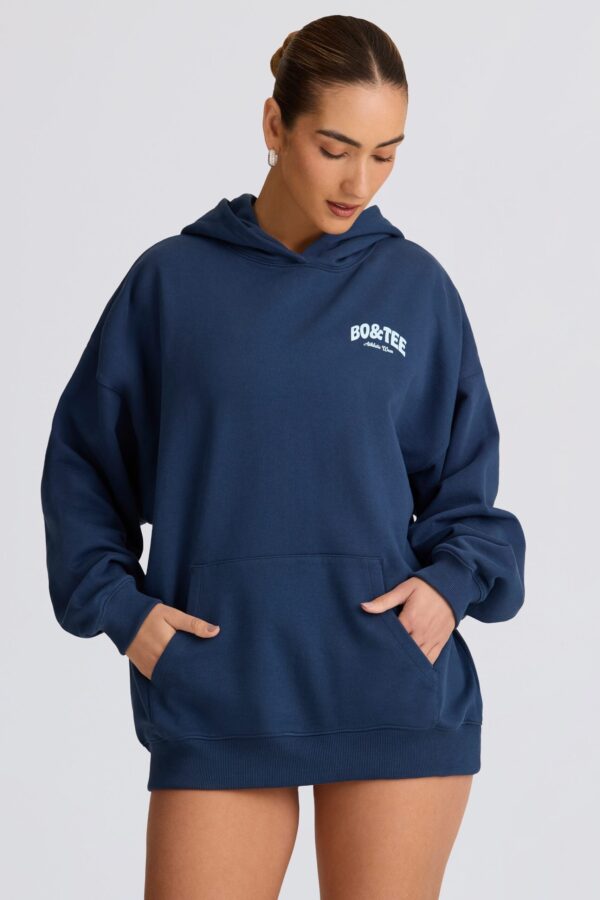 Oversized Hoodie in Dark Navy - Image 7