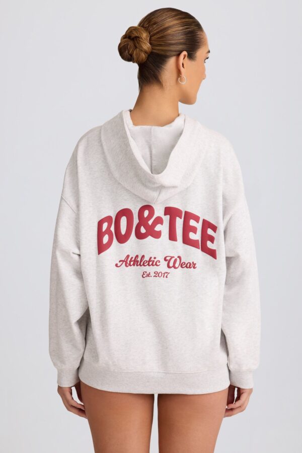 Oversized Hoodie in Grey Marl - Image 2