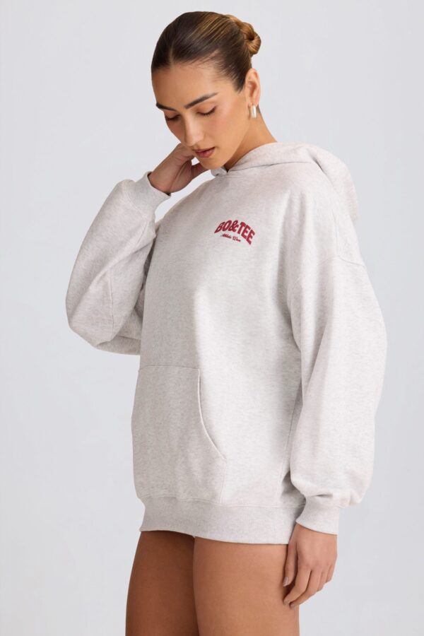 Oversized Hoodie in Grey Marl - Image 3