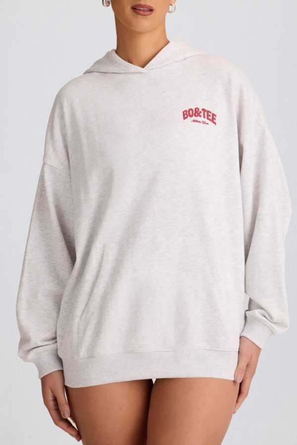 Oversized Hoodie in Grey Marl - Image 4