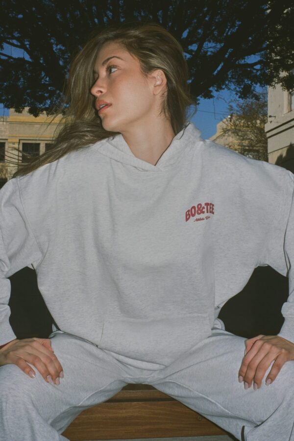 Oversized Hoodie in Grey Marl - Image 5