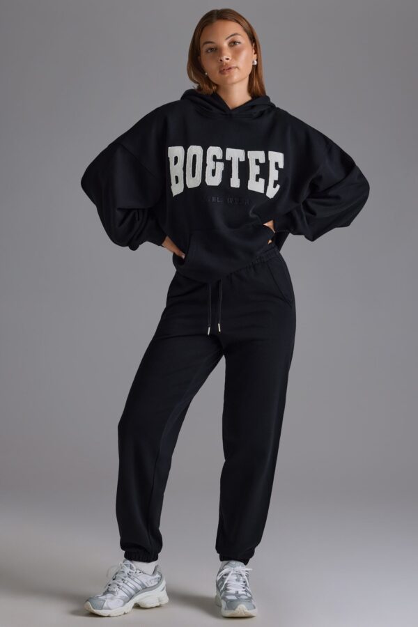 Petite Relaxed Mid-Rise Joggers in Black - Image 7