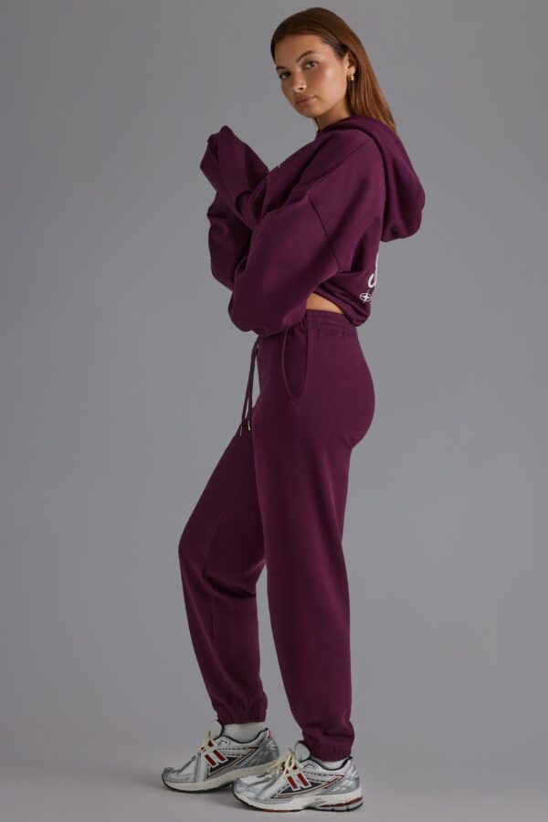 Relaxed Mid-Rise Joggers in Grape - Image 3