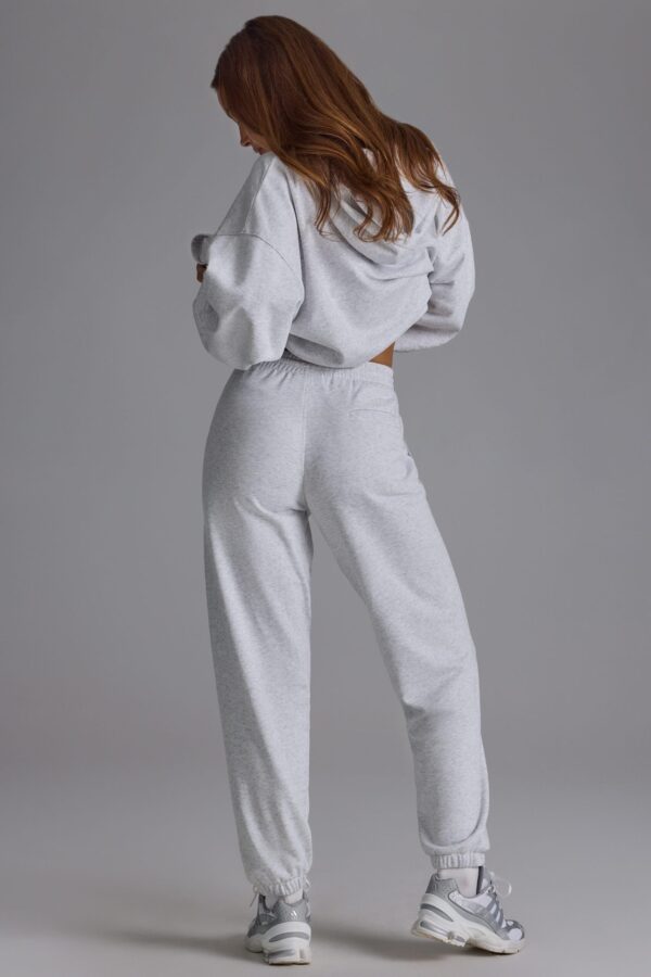 Relaxed Mid-Rise Joggers in Grey Marl - Image 2