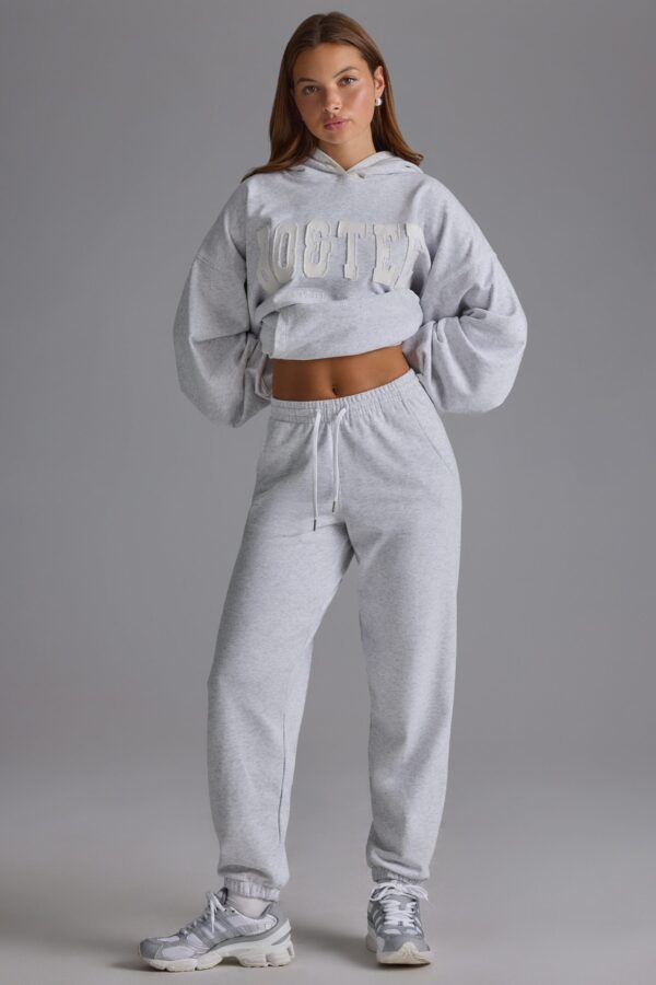 Relaxed Mid-Rise Joggers in Grey Marl - Image 6