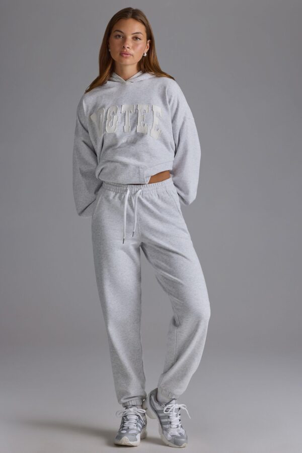 Relaxed Mid-Rise Joggers in Grey Marl - Image 7