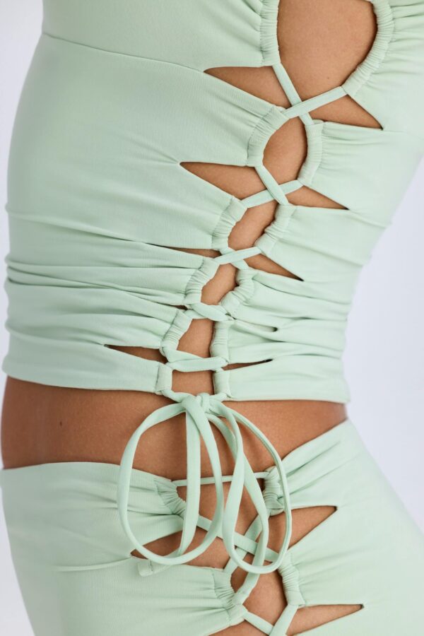 Ruched Cut-Out Top in Green - Image 5