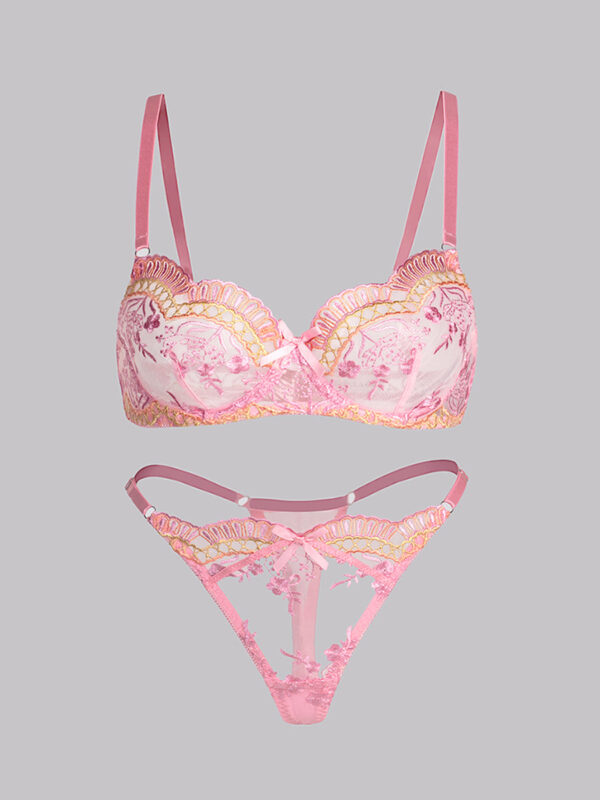 Pink Fancy Embroidery Lingerie Set - Image 7