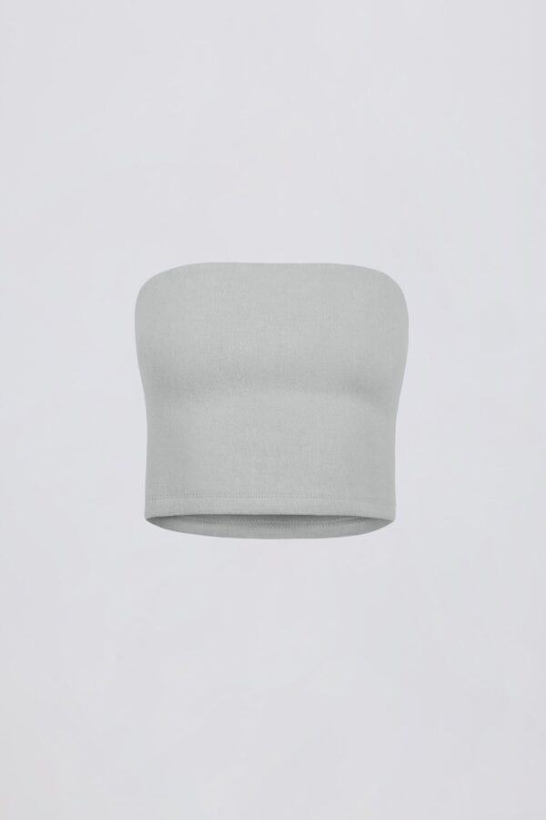 Brushed Jersey Bandeau Top in Fog Grey - Image 2