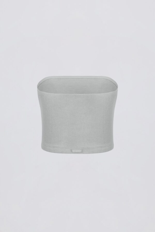 Brushed Jersey Bandeau Top in Fog Grey - Image 3