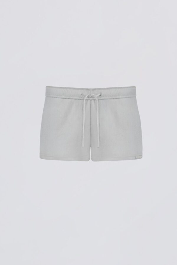 Brushed Jersey Elasticated Mini Shorts in Fog Grey - Image 2
