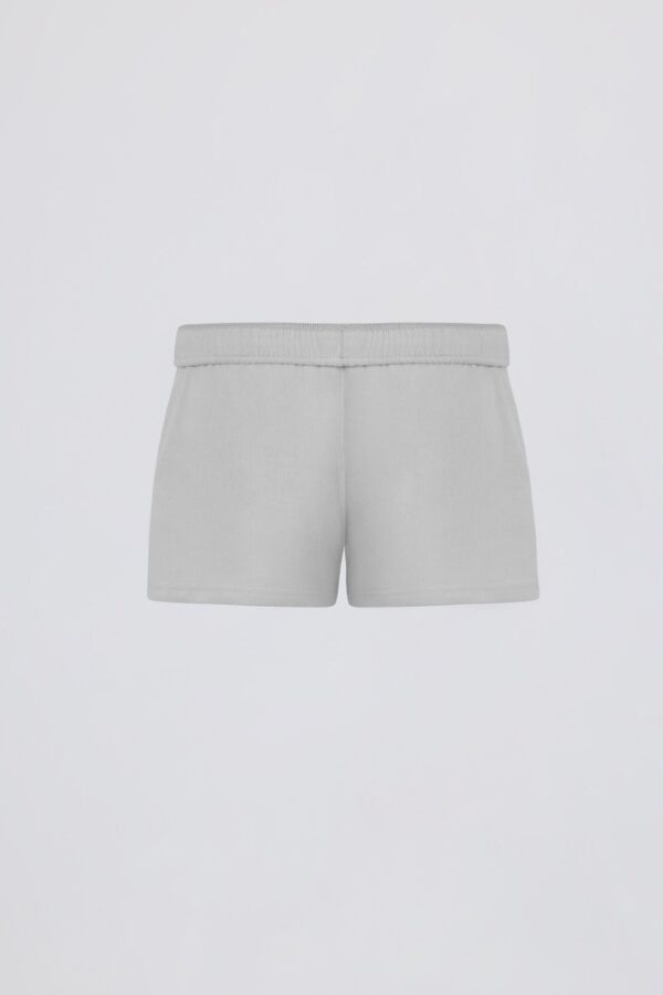 Brushed Jersey Elasticated Mini Shorts in Fog Grey - Image 4