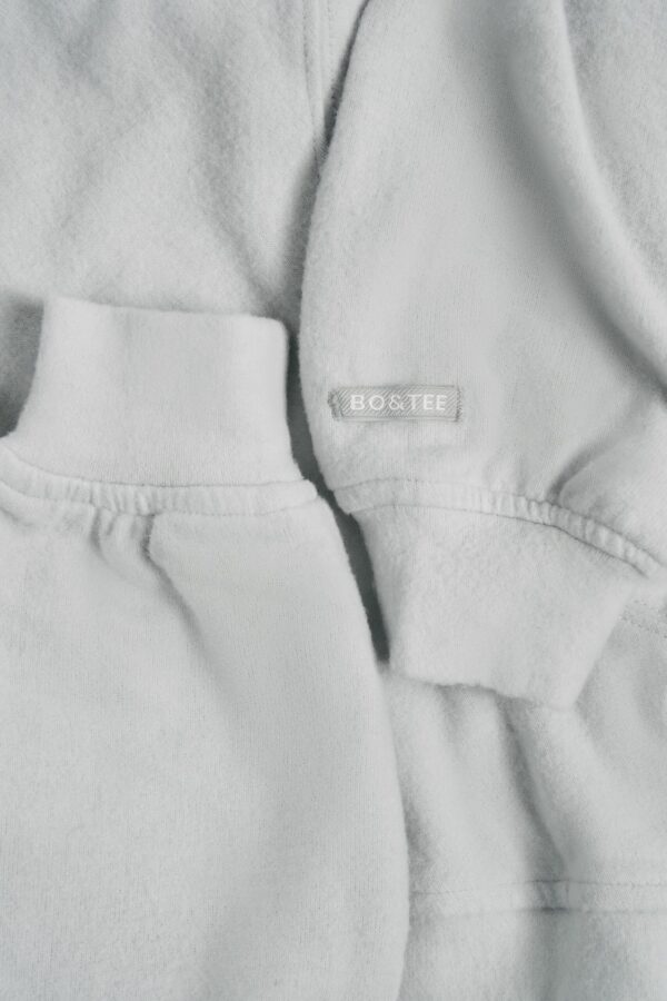 Brushed Jersey Hooded Cropped Shrug in Fog Grey - Image 4