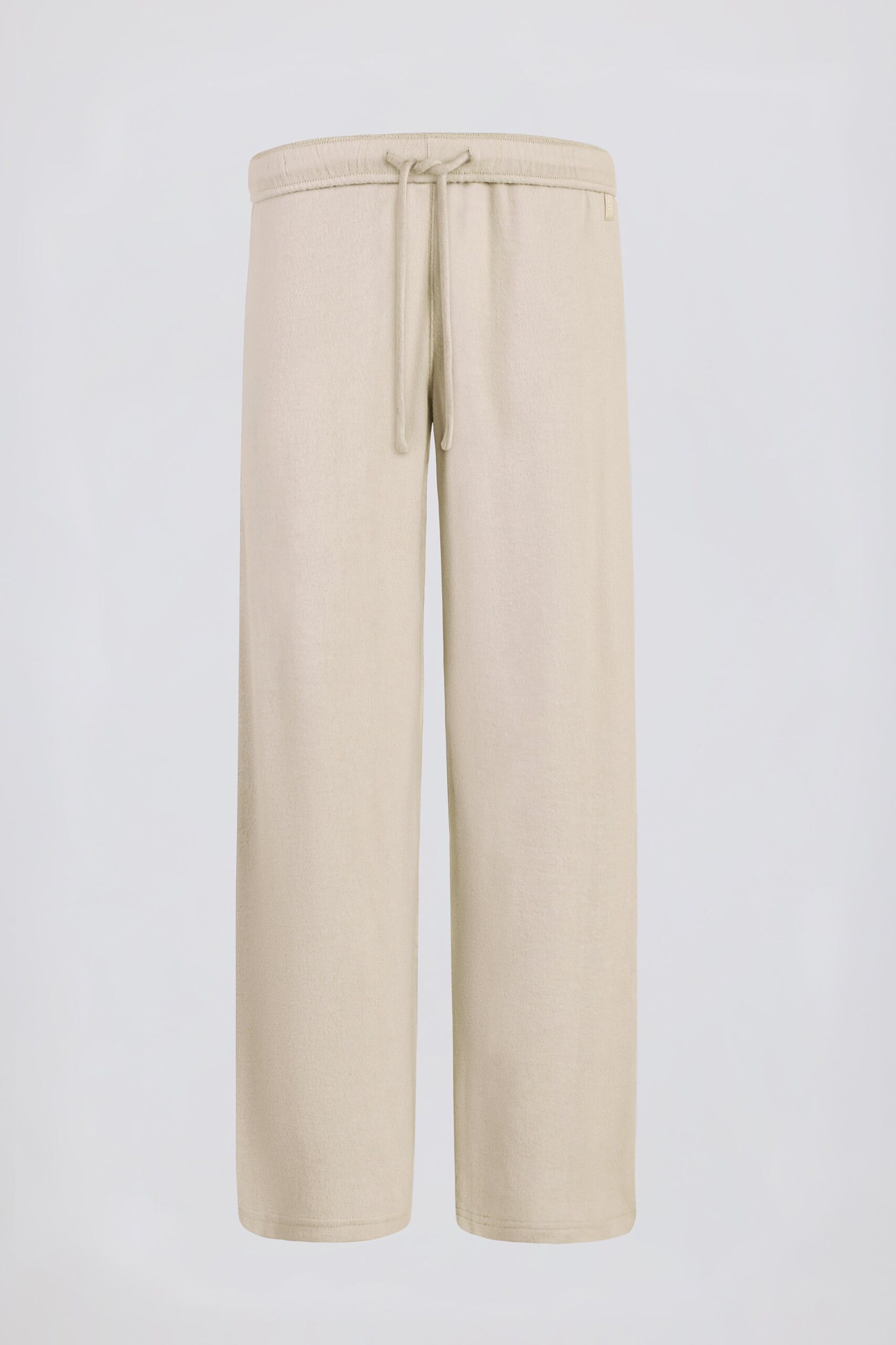 Brushed Jersey Wide-Leg Joggers in Ecru - Image 2