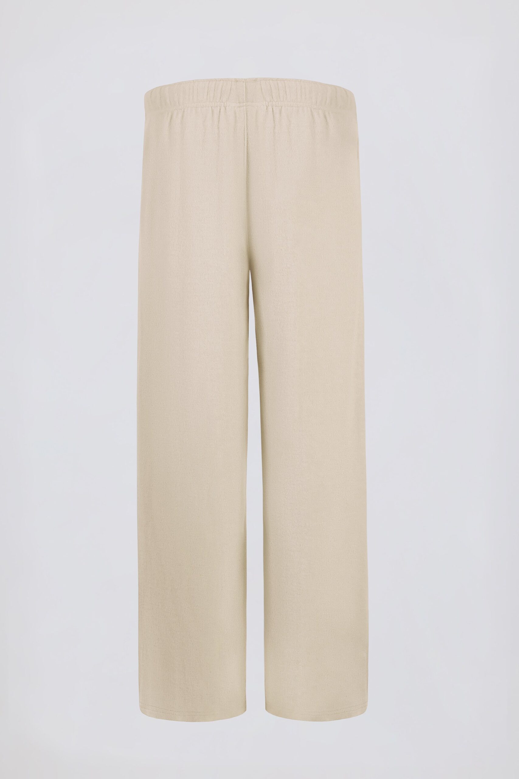 Brushed Jersey Wide-Leg Joggers in Ecru - Image 4